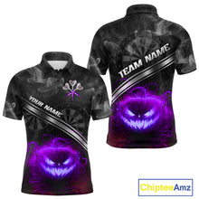 Load image into Gallery viewer, Halloween Men Darts Shirt Personalized Purple Pumpkin Dartboard, Halloween Dart Jerseys NYN1166