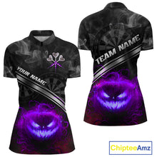 Load image into Gallery viewer, Halloween Women Darts Shirt Personalized Purple Pumpkin Dartboard, Halloween Dart Jerseys NYN1166