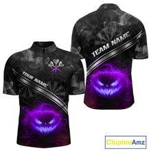 Load image into Gallery viewer, Halloween Men Darts Shirt Personalized Purple Pumpkin Dartboard, Halloween Dart Jerseys NYN1166