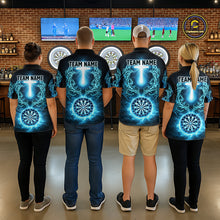 Load image into Gallery viewer, Thunder Blue Dartboard Cross Women Darts Team Shirt Personalized Tribal Dart Quarter-Zip Jerseys NYN2555