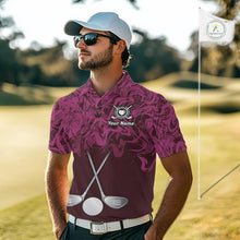 Load image into Gallery viewer, Mens Golf Clothing Pink Fluid Pattern Golf Polo Shirt Custom White Golf Clubs Ball Golf Upf Shirts NYN2935