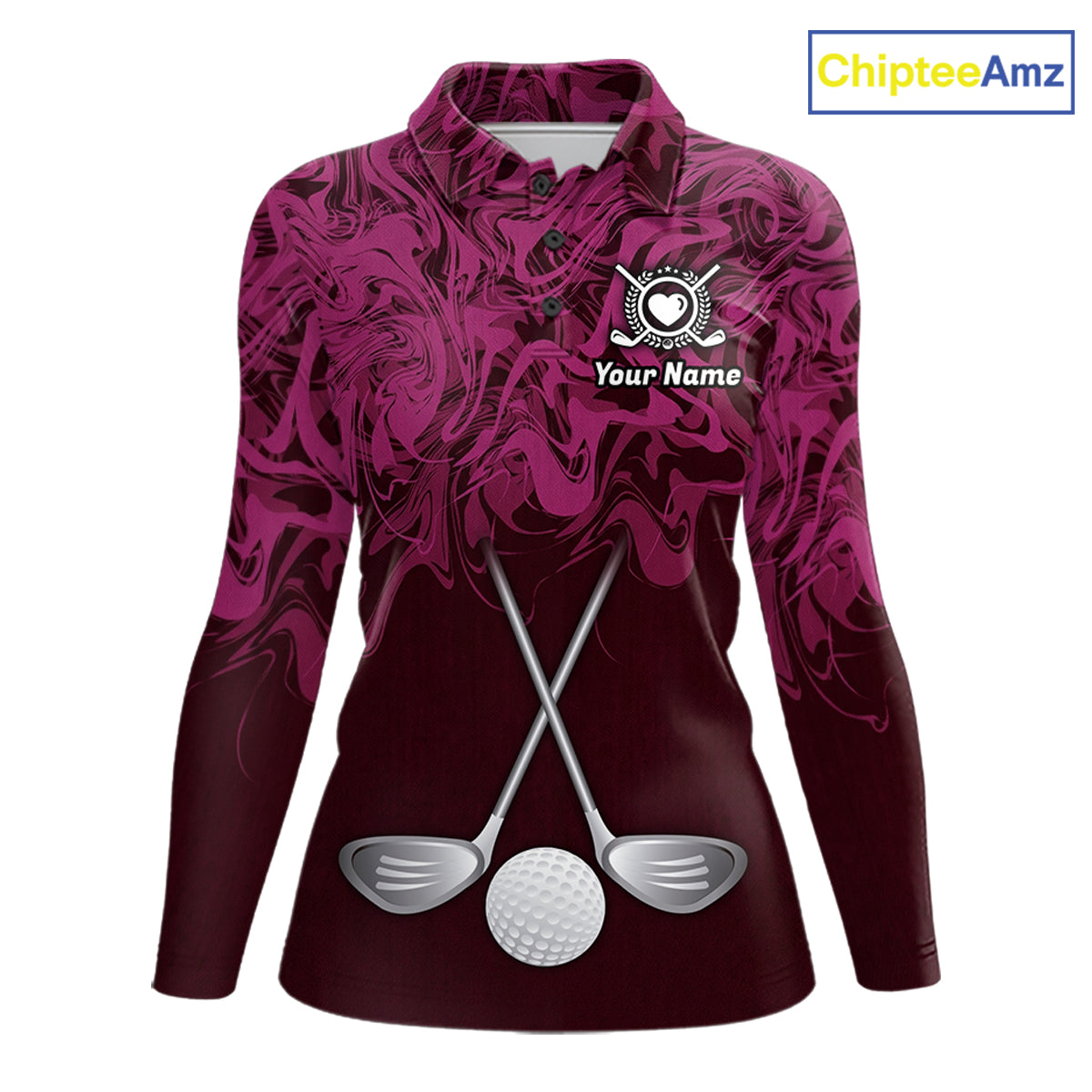 Women Golf Clothing Pink Fluid Pattern Golf Polo Shirt Custom White Golf Clubs Ball Golf Upf Shirts NYN2935