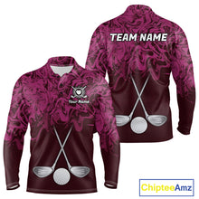 Load image into Gallery viewer, Mens Golf Clothing Pink Fluid Pattern Golf Polo Shirt Custom White Golf Clubs Ball Golf Upf Shirts NYN2935