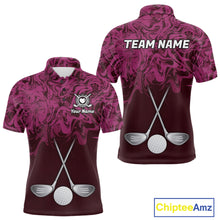 Load image into Gallery viewer, Mens Golf Clothing Pink Fluid Pattern Golf Polo Shirt Custom White Golf Clubs Ball Golf Upf Shirts NYN2935