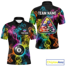 Load image into Gallery viewer, Personalized Colorful Smoke 8 Ball Pool Billiard Shirt For Men Custom Billiard Rack Team Jersey NYN3142