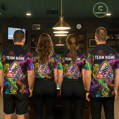 Personalized Colorful Smoke 8 Ball Pool Billiard Shirt For Men Custom Billiard Rack Team Jersey NYN3142