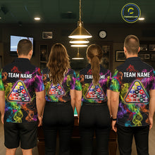 Load image into Gallery viewer, Personalized Colorful Smoke 8 Ball Pool Billiard Shirt For Men Custom Billiard Rack Team Jersey NYN3142