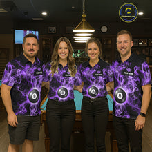 Load image into Gallery viewer, Personalized Purple Smokes 8 Ball Pool Billiard Shirt For Women Custom Billiard Rack Team Jersey NYN3143