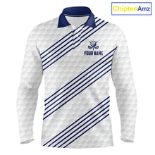 Load image into Gallery viewer, Patriotic American flag golf polo long sleeve shirt for men blue America 250th golf apparel