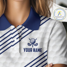 Load image into Gallery viewer, Patriotic Womens Golf Polo Shirts Custom American Flag Golf Apparel America 250Th Golf Shirt | Blue NYN3326
