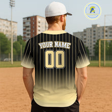 Load image into Gallery viewer, Yellow And Black Classic Baseball Jersey Custom Pinstripe Baseball Jersey For Men NYN0815