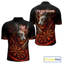Load image into Gallery viewer, Red Custom Men Darts Shirt With Lion Personalized Lightning Dartboard Dart Jerseys NYN1219