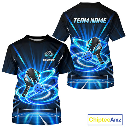 Custom Blue Lightning Pickleball Jersey For Men Personalized Pickleball Paddle Pickleball Team Shirt NYN5004