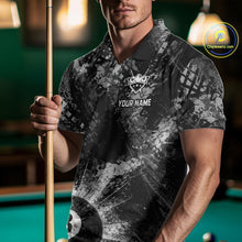 Load image into Gallery viewer, Black White Grunge Pool 8 Ball Billiard Shirt For Men Personalized Ball Billiard Attire Gifts NYN2569