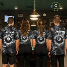 Load image into Gallery viewer, Black White Grunge Pool 8 Ball Billiard Shirt For Men Personalized Ball Billiard Attire Gifts NYN2569