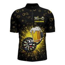 Load image into Gallery viewer, Funny Dartboard Cheer Beer Darts Team Shirt For Men Personalized Dart Quarter-Zip Jerseys NYN2574