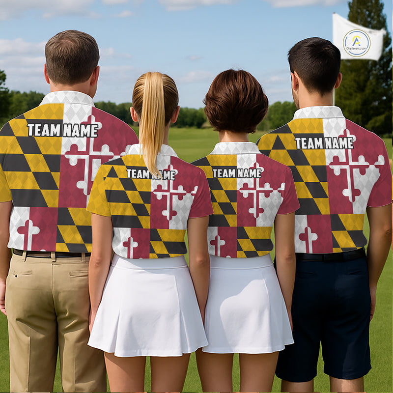 Maryland Flag Golf Polo Shirt For Men Personalized Navy Argyle Golf Jersey Golf Team Apparel NYN5019