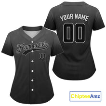 Load image into Gallery viewer, Custom Black Minimalist Baseball Jersey For Women Personalized Classic Baseball Shirt NYN0838