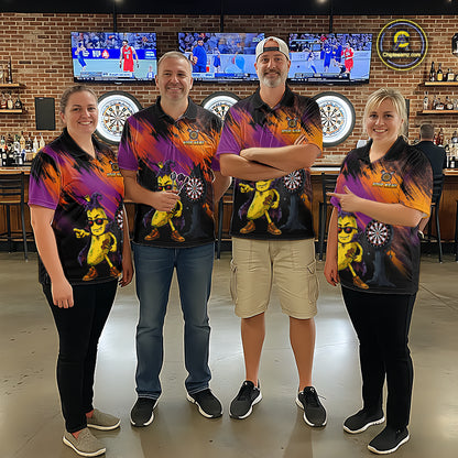 Personalized Halloween Banana Dart Shirt Funny Spooky Halloween Darts Polo 1/4-Zip Shirt For Women NYN4259