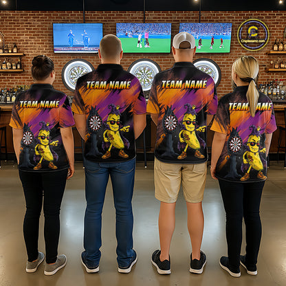 Personalized Halloween Banana Dart Shirt Funny Spooky Halloween Darts Polo 1/4-Zip Shirt For Women NYN4259