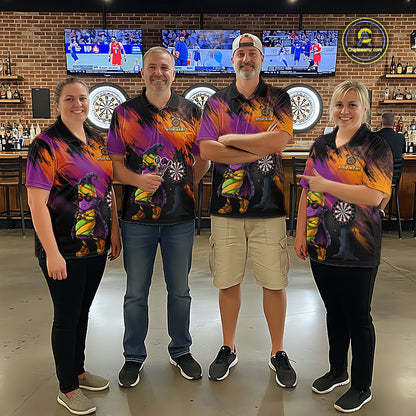 Personalized Halloween Marshmallow Dart Shirt Funny Spooky Halloween Darts Polo 1/4-Zip Shirt For Men NYN4260
