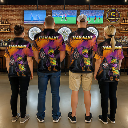 Personalized Halloween Marshmallow Dart Shirt Funny Spooky Halloween Darts Polo 1/4-Zip Shirt For Men NYN4260