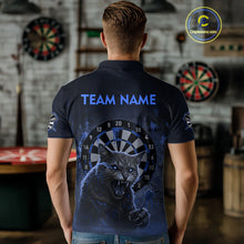 Load image into Gallery viewer, Funny Cat Blue Dripping Dartboard Custom Men&#39;s Polo Darts Shirt Outfits Darts Jersey NYN1803