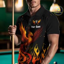 Load image into Gallery viewer, Flaming Phoenix Billiard League Shirts For Men Custom Wings 8 Ball Billiard Pool Jerseys NYN2309