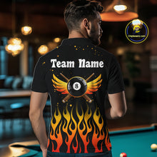 Load image into Gallery viewer, Flaming Phoenix Billiard League Shirts For Men Custom Wings 8 Ball Billiard Pool Jerseys NYN2309