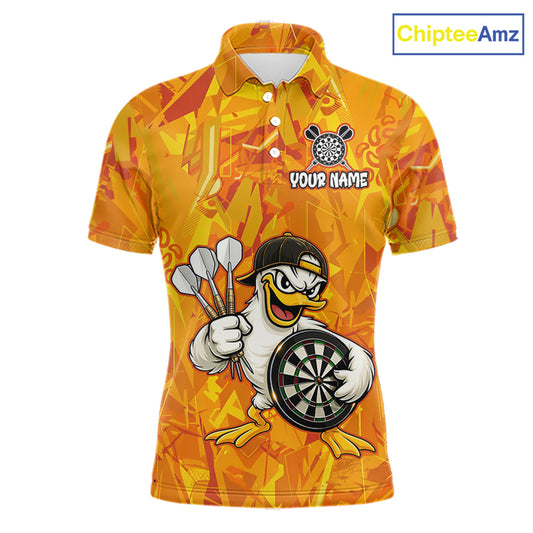 Personalized Funny Duck Darts Polo & 1/4-Zip Shirt For Men Custom Duck Dart Team Dart Jerseys NYN2958