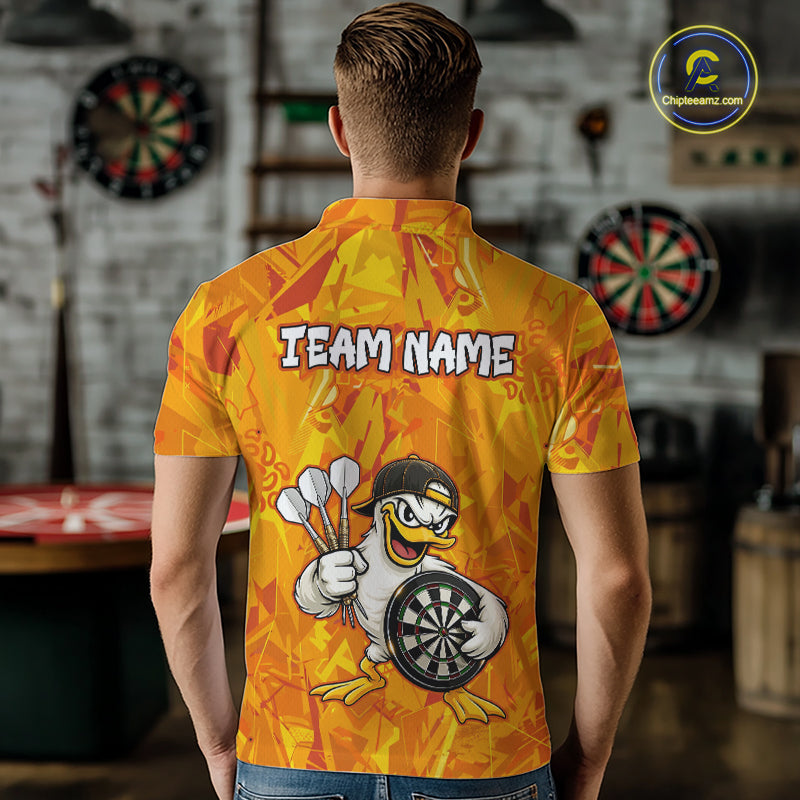Personalized Funny Duck Darts Polo & 1/4-Zip Shirt For Men Custom Duck Dart Team Dart Jerseys NYN2958
