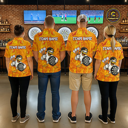 Personalized Funny Duck Darts Polo & 1/4-Zip Shirt For Women Custom Duck Dart Team Dart Jerseys NYN2958