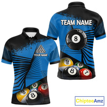 Load image into Gallery viewer, Custom 8 Ball Cue Billiards Polo &amp; Quarter-Zip Jersey Men's Pool Billiard League Jersey NYN2313