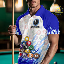 Load image into Gallery viewer, Blue Pool Billiard Balls League Jerseys For Men Custom Grunge Ball 8 Billiard Team Jersey NYN2316