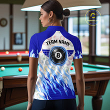 Load image into Gallery viewer, Blue Pool Billiard Balls League Jerseys For Women Custom Grunge Ball 8 Billiard Team Jersey NYN2316