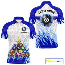 Load image into Gallery viewer, Blue Pool Billiard Balls League Jerseys For Men Custom Grunge Ball 8 Billiard Team Jersey NYN2316