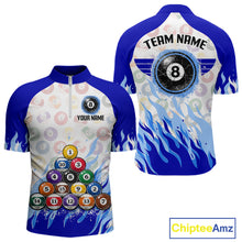 Load image into Gallery viewer, Blue Pool Billiard Balls League Jerseys For Men Custom Grunge Ball 8 Billiard Team Jersey NYN2316