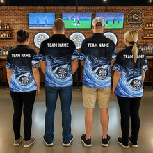 Load image into Gallery viewer, Personalized Funny Shark Waving Blue Dartboard Men Darts 1/4-Zip Shirt Custom Darts Team Jerseys NYN2583
