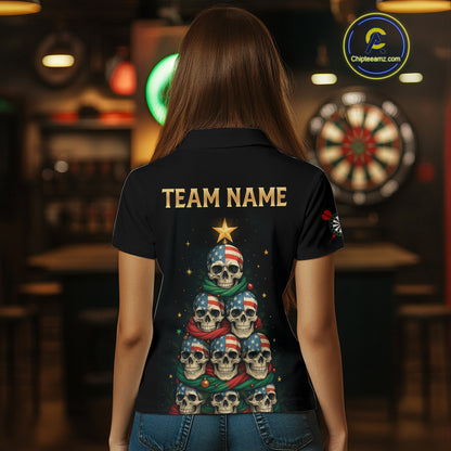 Custom Funny Christmas Darts Shirt For Women Outfits Xmas Holiday Skull Dart Jerseys NYN1279