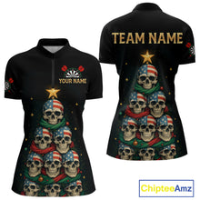 Load image into Gallery viewer, Custom Funny Christmas Darts Shirt For Women Outfits Xmas Holiday Skull Dart Jerseys NYN1279