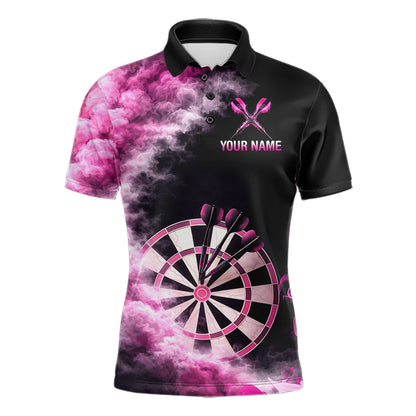 Custom Pink Smokes Dartboard & Arrow Men Darts Polo Shirt Personalized Darts Team Jerseys NYN2597
