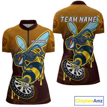 Load image into Gallery viewer, Ferocious Bee Dartboard 3D Funny Darts Shirt For Women - Custom Name &amp; Team Jersey NYN0672