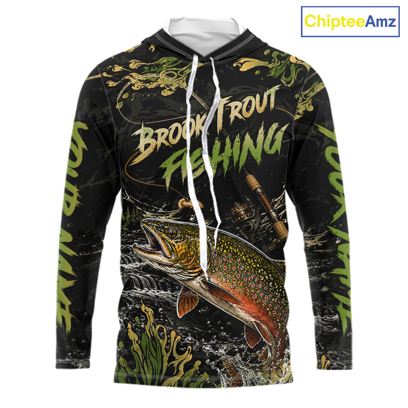 Personalized Brook Trout Performance Fishing Jerseys, Vintage Trout Fish Tournament Fishing Shirts NYN4314