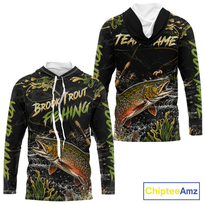 Personalized Brook Trout Performance Fishing Jerseys, Vintage Trout Fish Tournament Fishing Shirts NYN4314