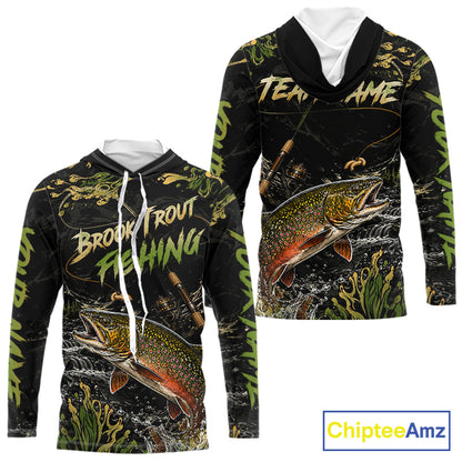 Personalized Brook Trout Performance Fishing Jerseys, Vintage Trout Fish Tournament Fishing Shirts NYN4314