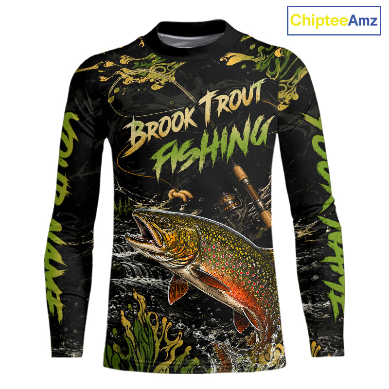 Personalized Brook Trout Performance Fishing Jerseys, Vintage Trout Fish Tournament Fishing Shirts NYN4314