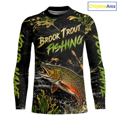 Personalized Brook Trout Performance Fishing Jerseys, Vintage Trout Fish Tournament Fishing Shirts NYN4314