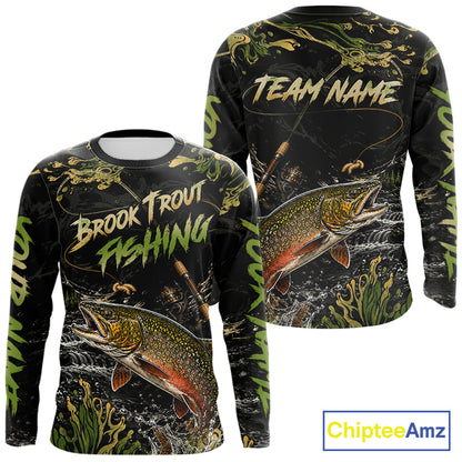 Personalized Brook Trout Performance Fishing Jerseys, Vintage Trout Fish Tournament Fishing Shirts NYN4314