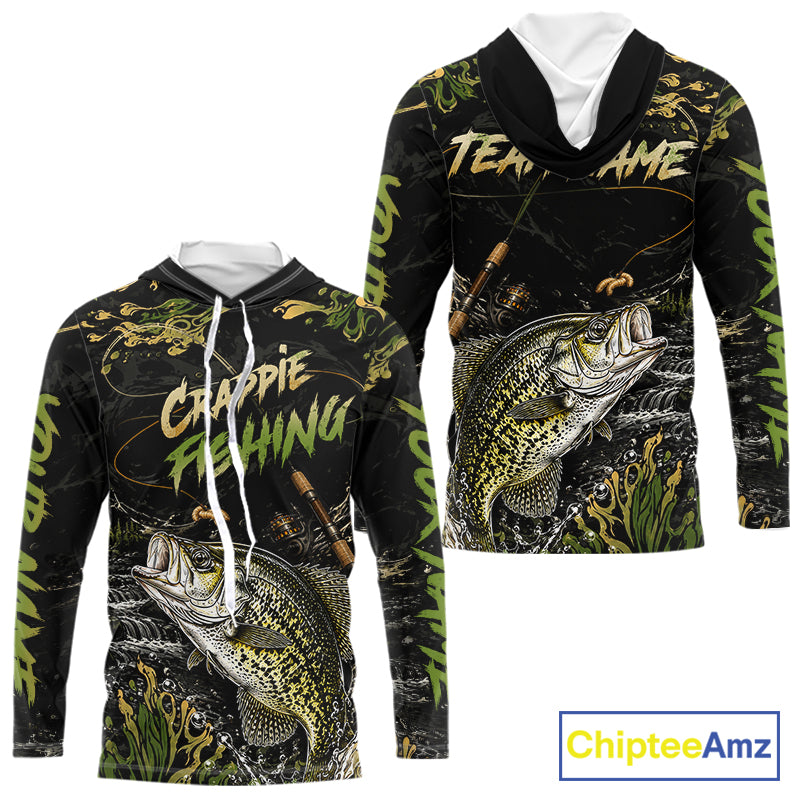 Personalized Crappie Performance Fishing Jerseys, Vintage Crappie Fish Tournament Fishing Shirts NYN4315