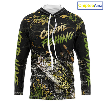 Personalized Crappie Performance Fishing Jerseys, Vintage Crappie Fish Tournament Fishing Shirts NYN4315